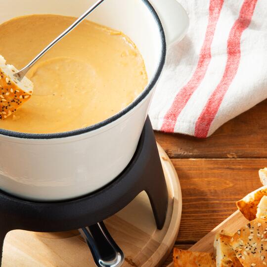 Cheesy DairyFree Fondue with Everything Bagels Dippers Dempster's